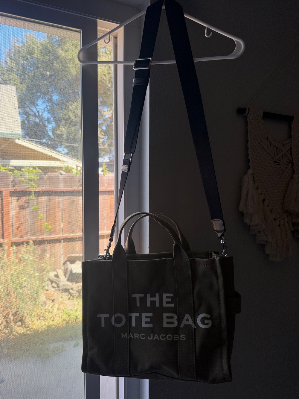 Marc Jacobs Olive Green 'The Tote Bag' Canvas Shoulder Tote with Black Strap